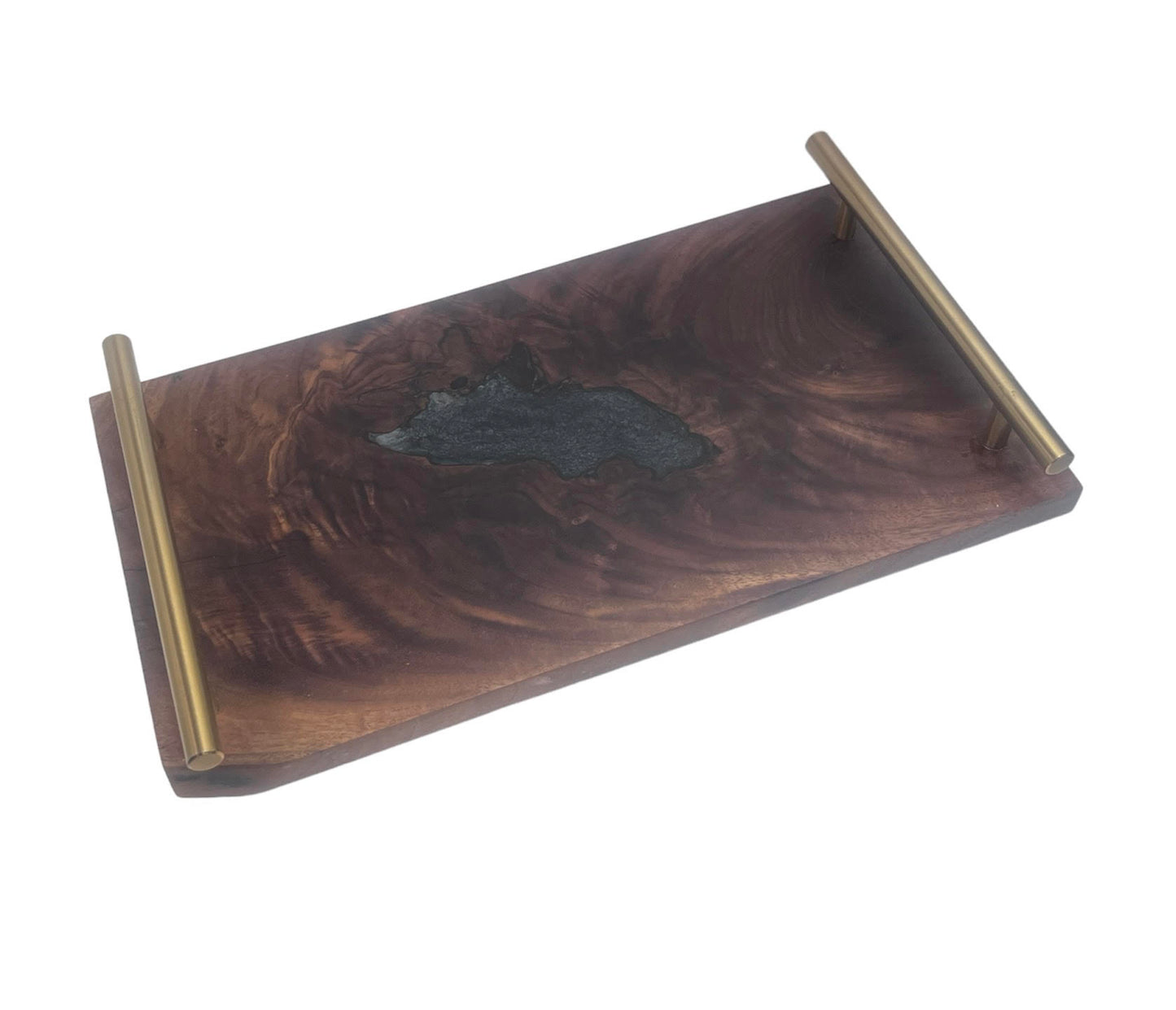 Handmade highly figured walnut serving board